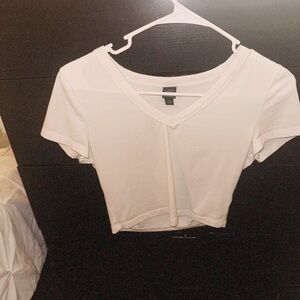 Target Womens Plain White Short Sleeve Crop Top S